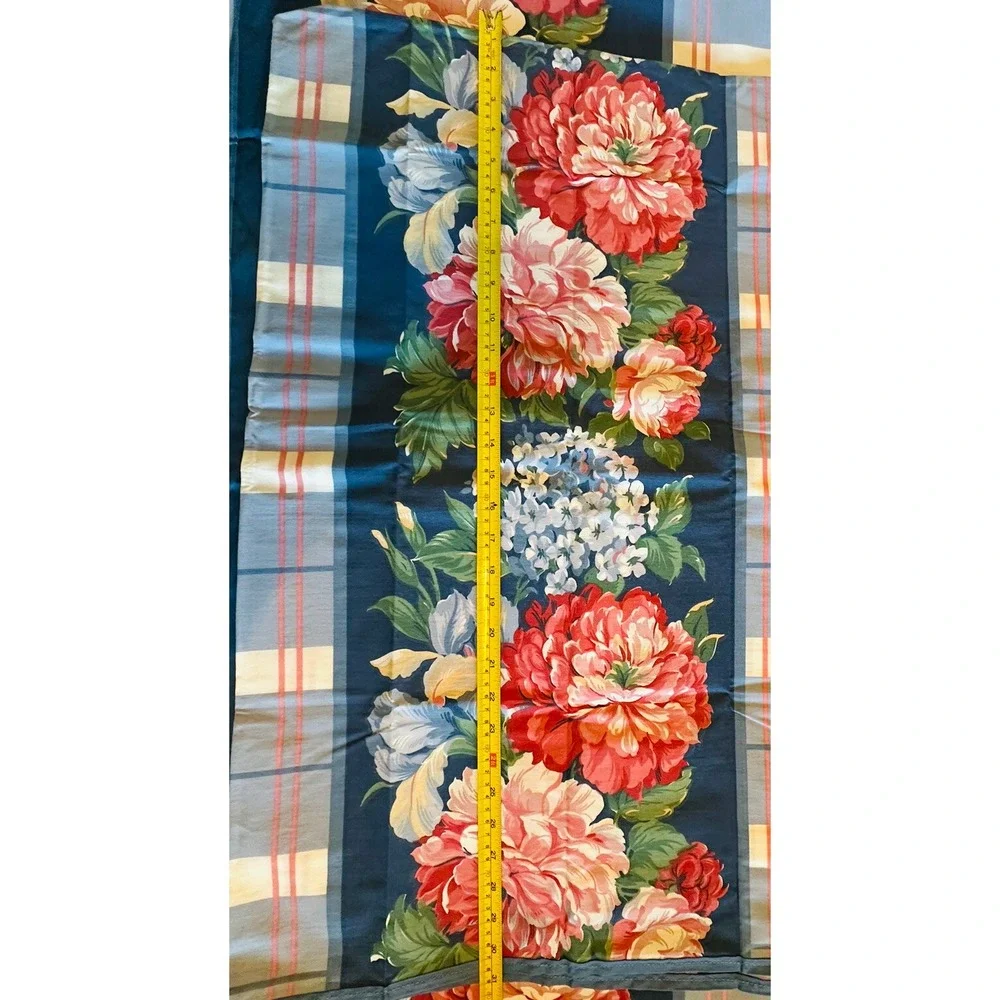 Vintage Allyson Kent Stevens Floral Cottage Garden Full Flat Sheet 2-Pillowcases